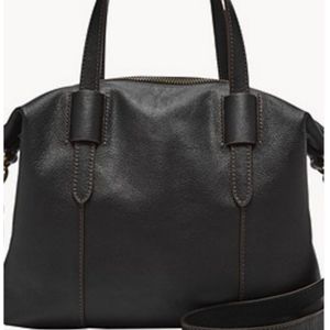 BNWOT Black Fossil Leather Bag